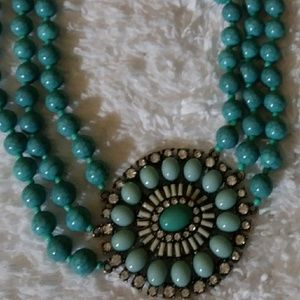Beautiful 3 strand Turquoise statement necklace